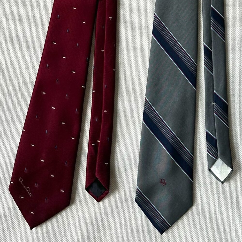 Vintage Dior & Oscar de la Renta Designer Neck Ties